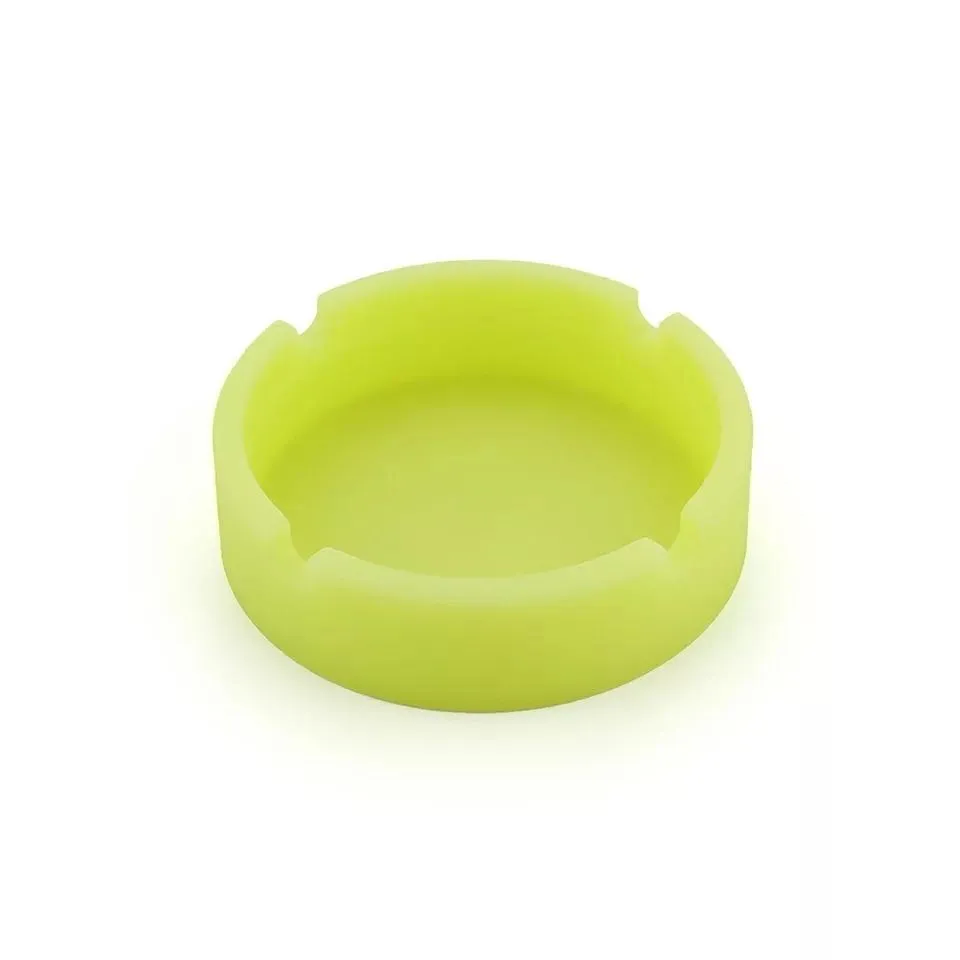 Silicone Ashtray Portable Ashtray Cigarettes Ashtray Eco-Friendly Silicone Soft Round Ashtray Ash Tray Holder PLuminous Portable Fluorescent Ashtray Anti-Scalding Cigarette Holder