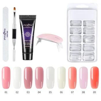 

5pc Nail Extension Fiber Polygel Kit Set Fiberglass Nails Phototherapy Extension Glue 20ml Acrylic Fast Dry Nail Art Design 2020