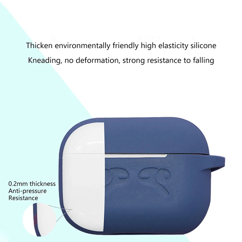 Силиконовый чехол для Airpods Pro, беспроводной Чехол для гарнитуры, роскошный противоударный защитный чехол для Air Pods Pro, коробка с крючком