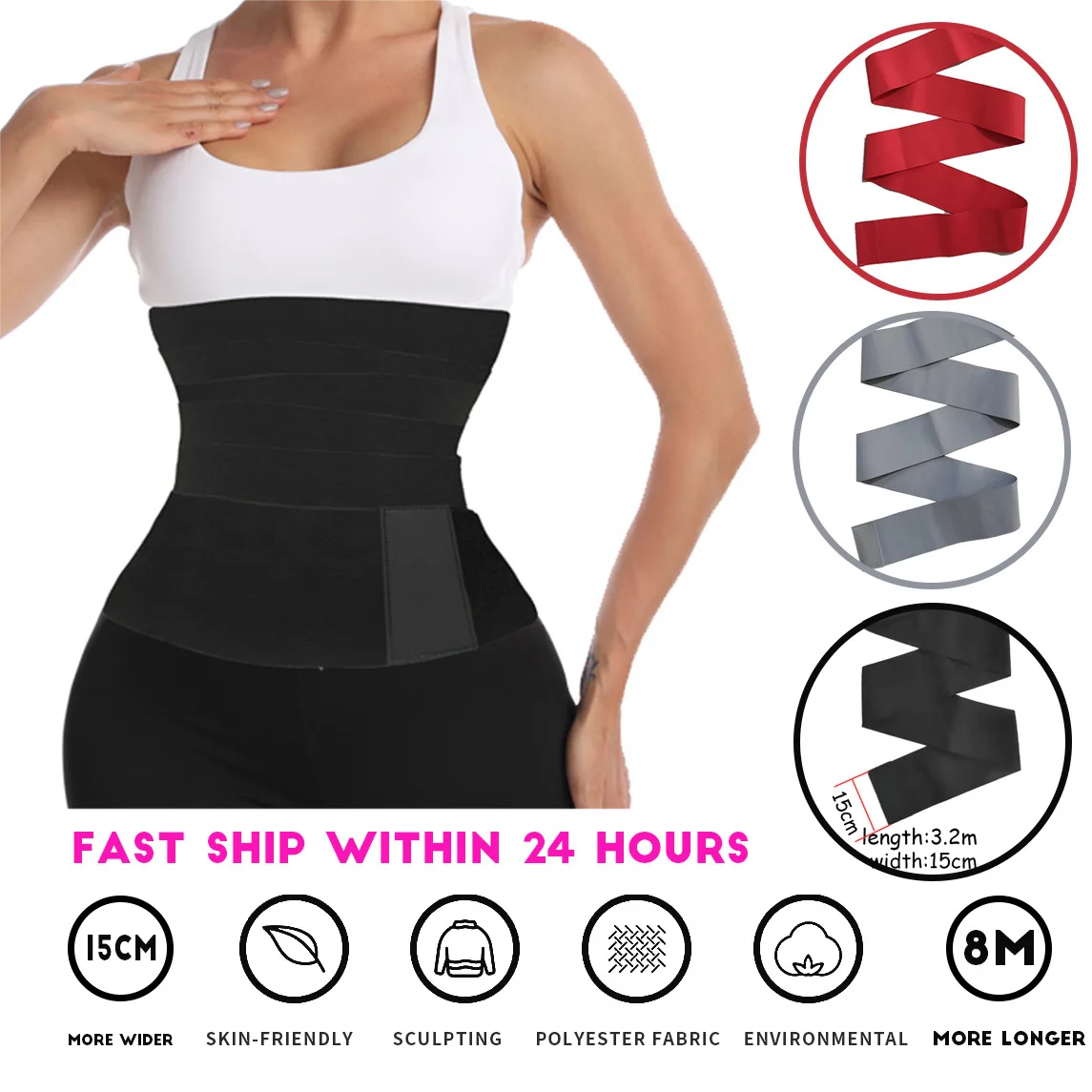 Aiconl Waist Trainer  Corset Belly Tummy Wrap Fajas Slim Belt Control Body Shaper Modeling Strap Waist Cincher best shapewear for lower belly pooch