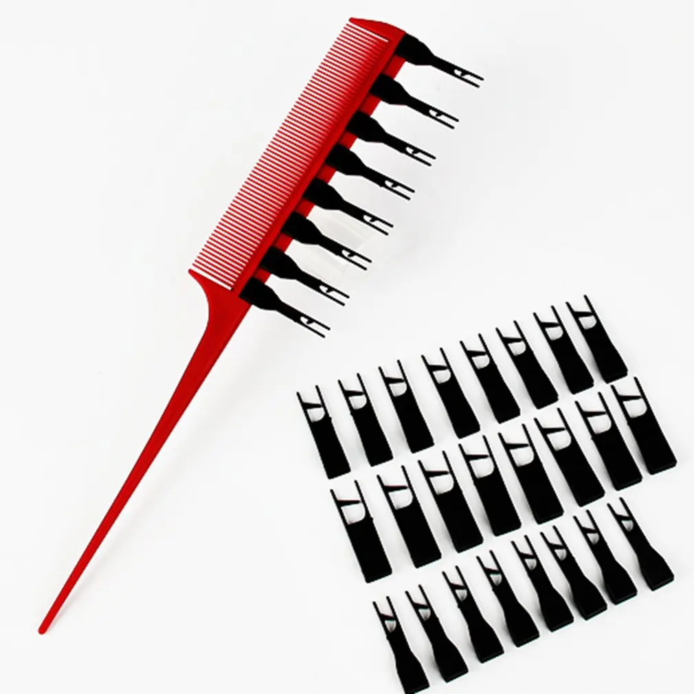 Y10-205 Multipurpose Teeth Hairstyling Dye Comb Hair Coloring Streaking Dyeing Pigment Coating Barber Styling Brush