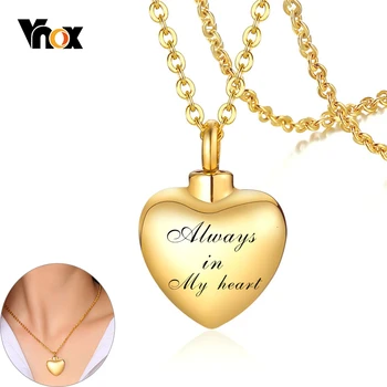 

Vnox Customize Name Can Open Perfume Vial Heart Pendant for Women Men Stainless Steel Cremation Urn Memorial Necklace