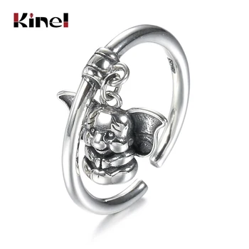 

Kinel Silver 925 Brand Fine Jewelry 100% Real Sterling Rings For Women Personality Animal Ring Punk Trend Party Gift