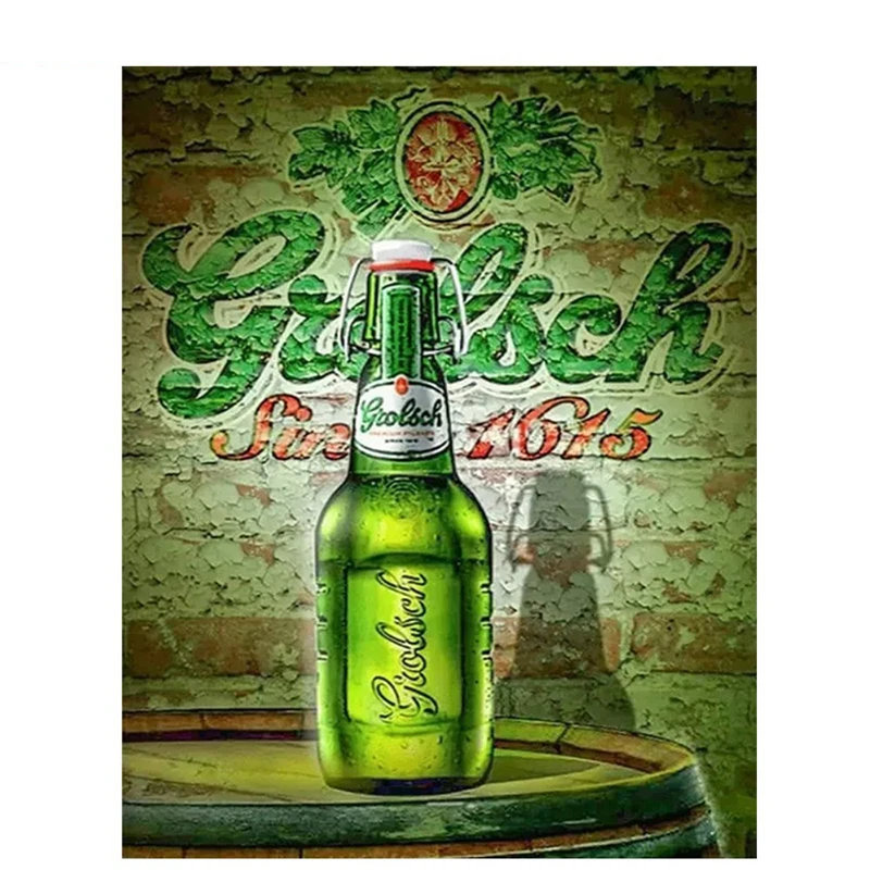 

LZAIQIZG 5D Full Diamond Painting Cross Stitch Beer Bottle 5D DIY Diamond Embroidery Scenery Home Gift Home Decor Handmade Gift