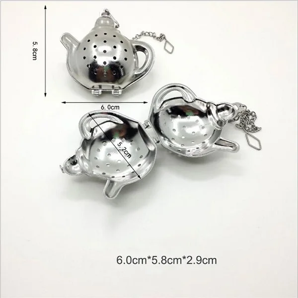 1pc teapot shape Сердце/арахис/лягушка/звезда/чайник/в форме цыпленка из нержавеющей стали фильтр для заварки специй фильтр кулон цепь диффузор кухонный гаджет - Цвет: 1pc teapot shape
