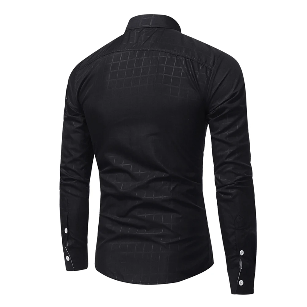 PUI men TIUA, деловые рубашки для мужчин, Chemise Homme, мужская повседневная приталенная рубашка на пуговицах с отложным воротником и длинным рукавом