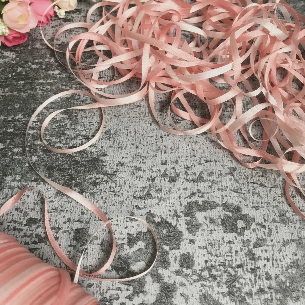 4mm  13mm 실크 리본 다양한 색상, 자수용 100% 진짜 순수 실크 얇은 태 피터 부드러운 실크 리본