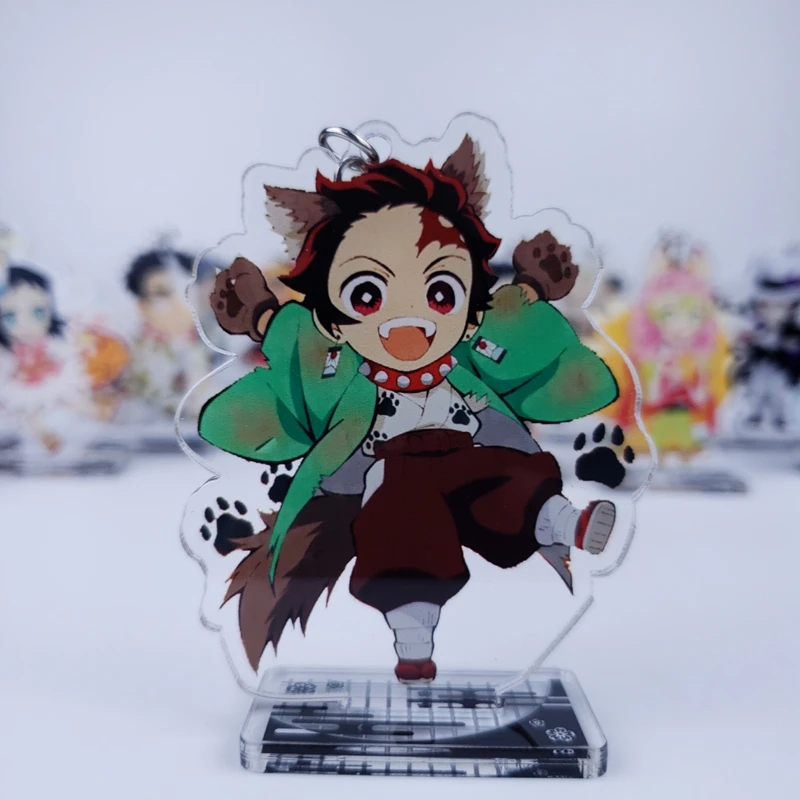 01 Demon Slayer: Kimetsu no Yaiba Nezuko Tsuyuri Kanawo Rengoku Kyoujurou Косплей акриловая настольная подставка фигурка подвеска брелок игрушка - Цвет: 01