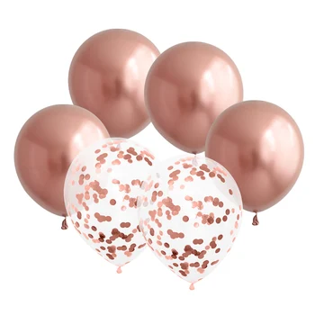 

6pcs/lot 12inch Rose Gold gold silver blue green Latex Balloons purple confetti Wedding Birthday Party Decor Helium Supplies