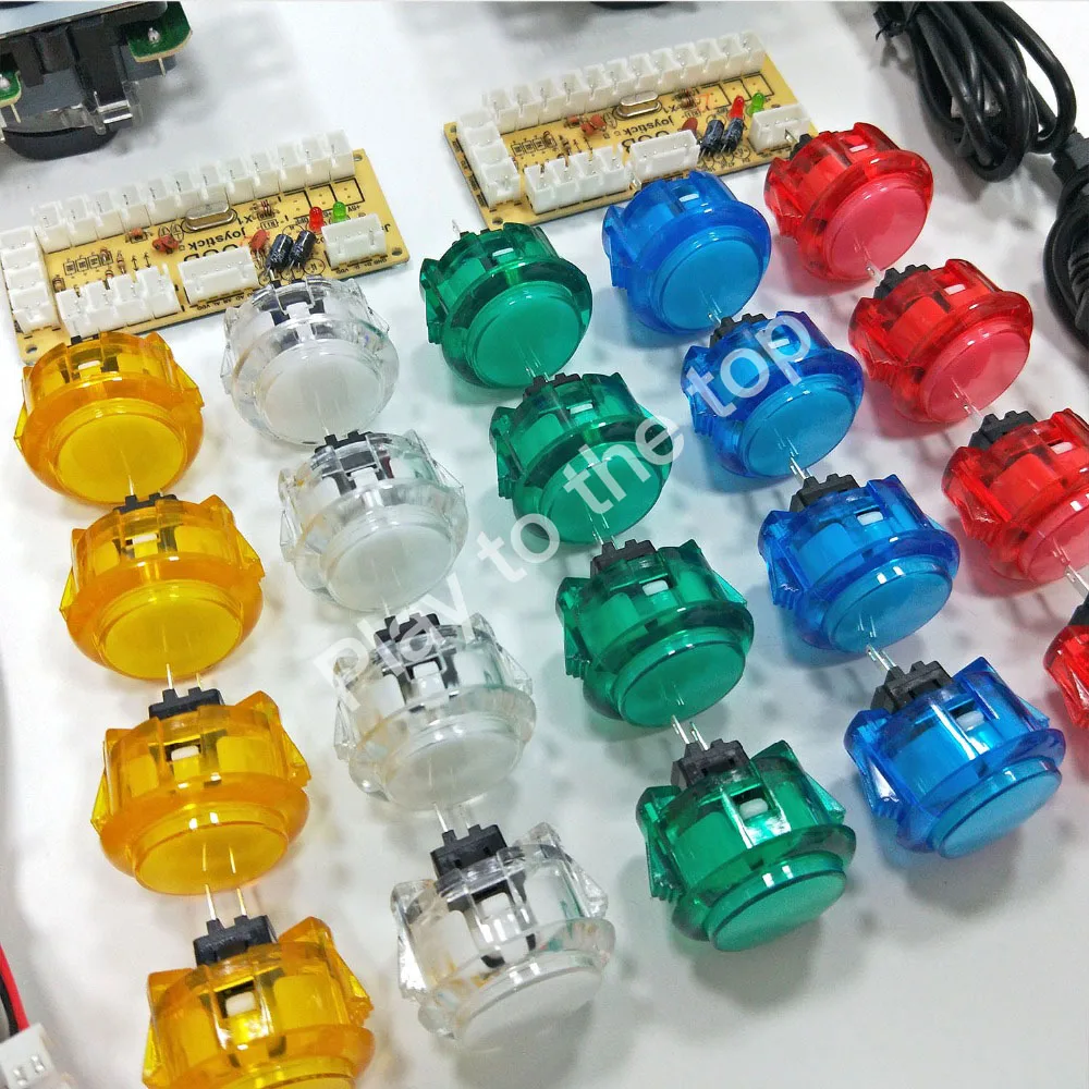 2 плеер прозрачный без светодиодный аркадный комплект DIY Нулевая задержка USB энкодер чистый джойстик кнопка для MAME PC Raspberry контроллер пи