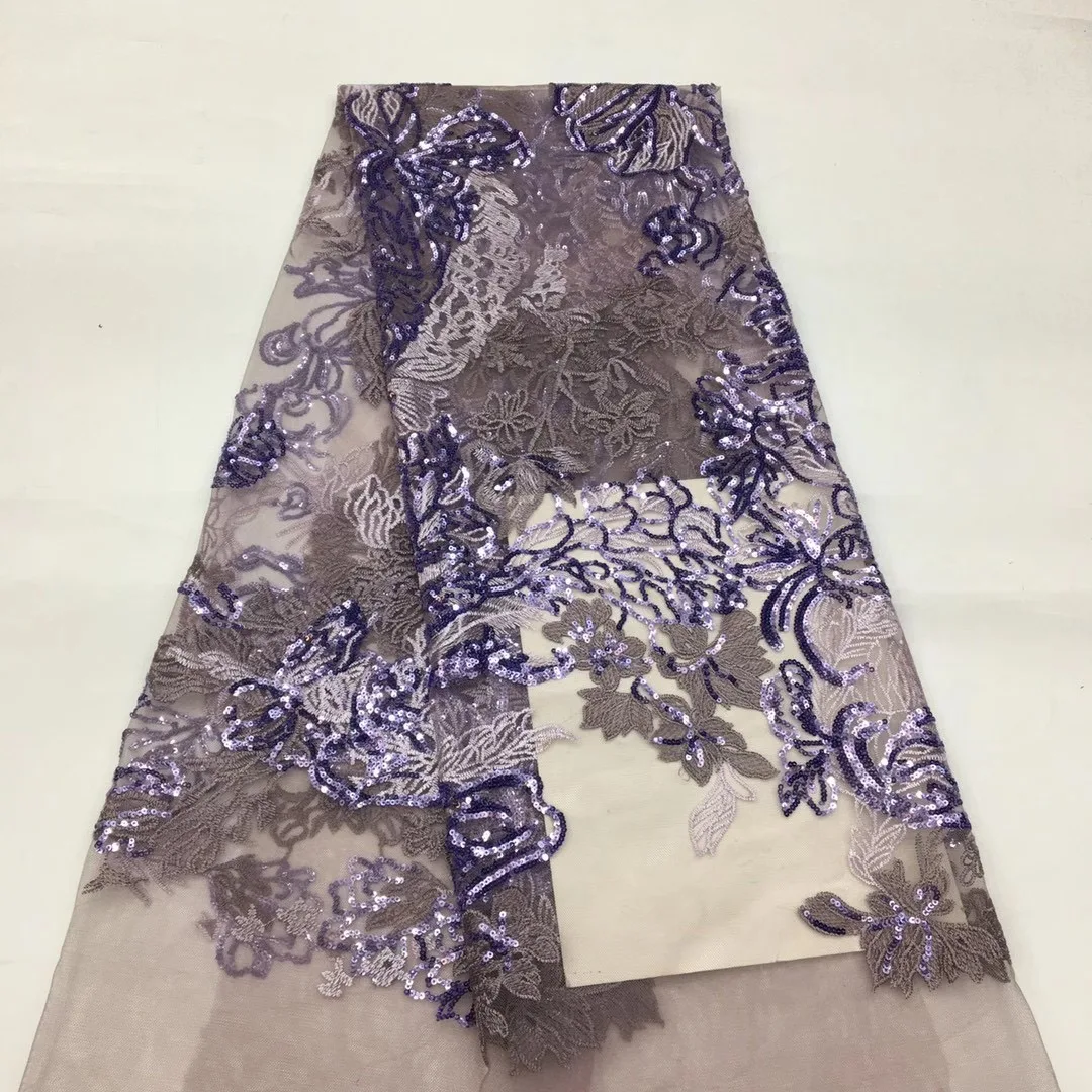 

African Sequin Lace Fabric 2021 High Quality Latest Nigerian Tulle Lace Fabric French Sewing Fabric XX4597