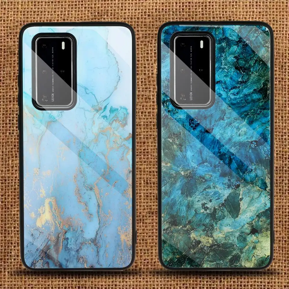 Чехол для телефона из закаленного мрамора Huawei P 20 30 40 LITE PRO MATE Honor 8A 8X 8C 9LITE 10 V20 9X