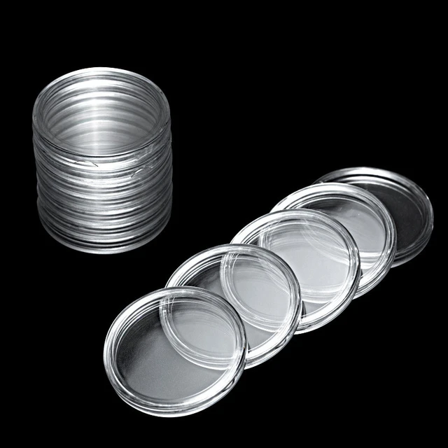 100 Pieces 32mm Clear Plastic Protector Capsules Containers Coins case For  Board Game Coin Collection Holder Boxes - AliExpress