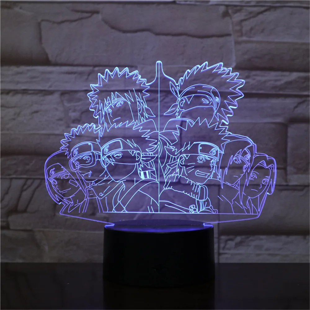 

Naruto Uchiha Sasuke 3D Visual Lamp Colors Change Optical Illusion Touch Table Desk LED Night Light Kids Gifts Home Decoration