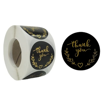 

500pcs Thank You Stickers 1.5 Inch Bronzing Seal Label for Gift Baking Package Envelope Stationery Sticker