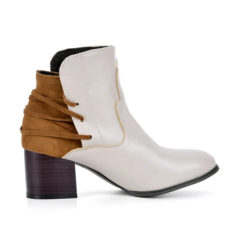 c Winter New Ladies Pointed Shallow Mouth High Heel Boots Female Fashion Comfortable Casual Versatile Boots bota feminina - Цвет: c
