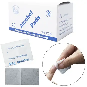 

200 Pcs Disposable Alcohol Wipe Pad Antibacterial Nail Tool Cleanser Cleanning Non-Woven Fabric Paper Swabs Wipes