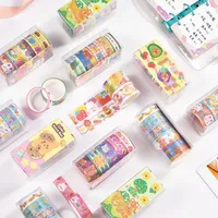 Kawaii Washi Tape 5Rolls Korean Stationery Material Escolar Papeterie Cute Stickers Masking Tape Scrapbook Adhesiva Washitape 2