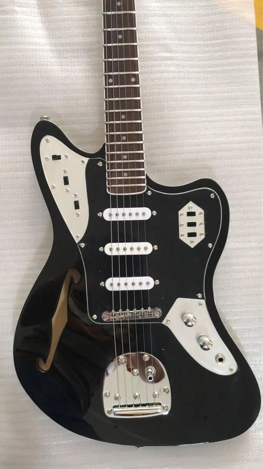 Оптовая продажа гитара New Custom Jaguar Electric Guitar 3 звукоснимателя в черном цвете