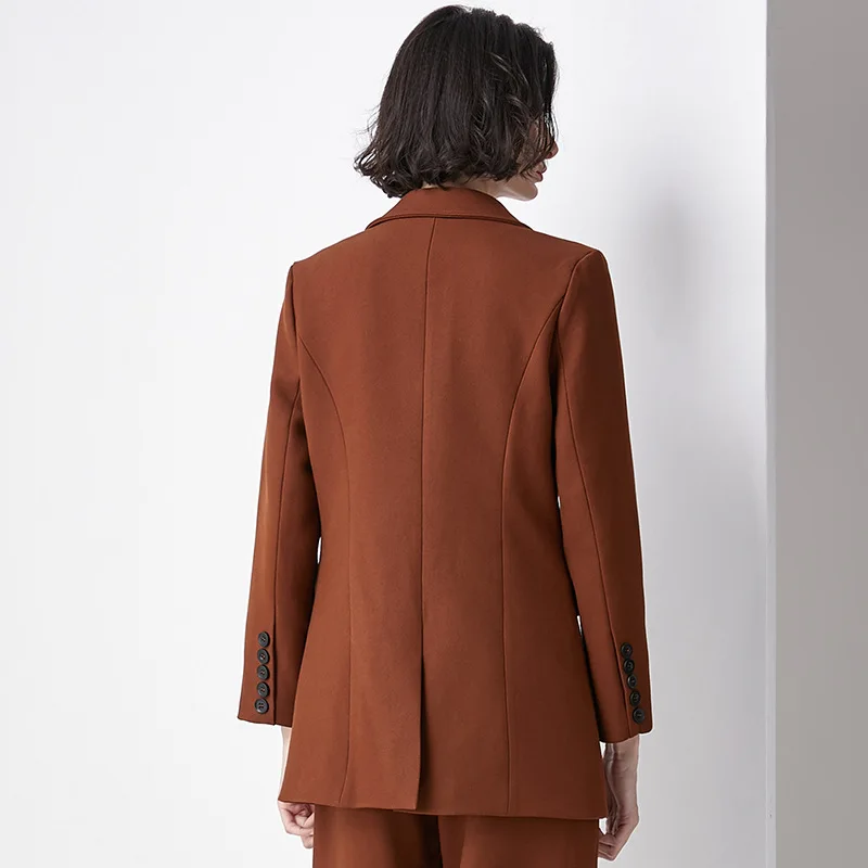 

2019 Autumn And Winter New Style Europe And America Elegant Fashion Graceful Long Sleeve Suit Collar Mid-length Business Small S