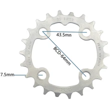 Bike Crankset Bicycle Chainring 7/8/9 Speed 22T BCD 64mm Repair Chain Ring Molybdenum Steel Wear-resistant Bicycle Accessories