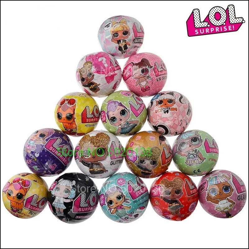 Lols surpresa brinquedo criança demolição bola engraçado lols bonecas ovo dos desenhos animados anime figura pvc material menino menina presente de aniversário
