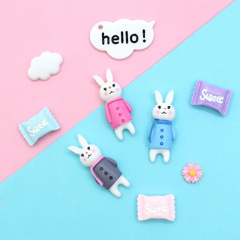 10 шт. Kawaii Кролик буквы облака плоская задняя сторона Кабошоны украшения