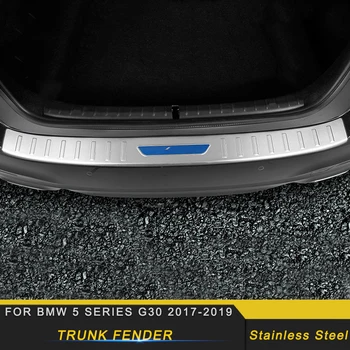 

For BMW 5 Series G30 2017-2020 Car Accessories Stainless Rear Trunk Pad Fender Bumper Foot Plate Frame Trim Sticker Cover Decor