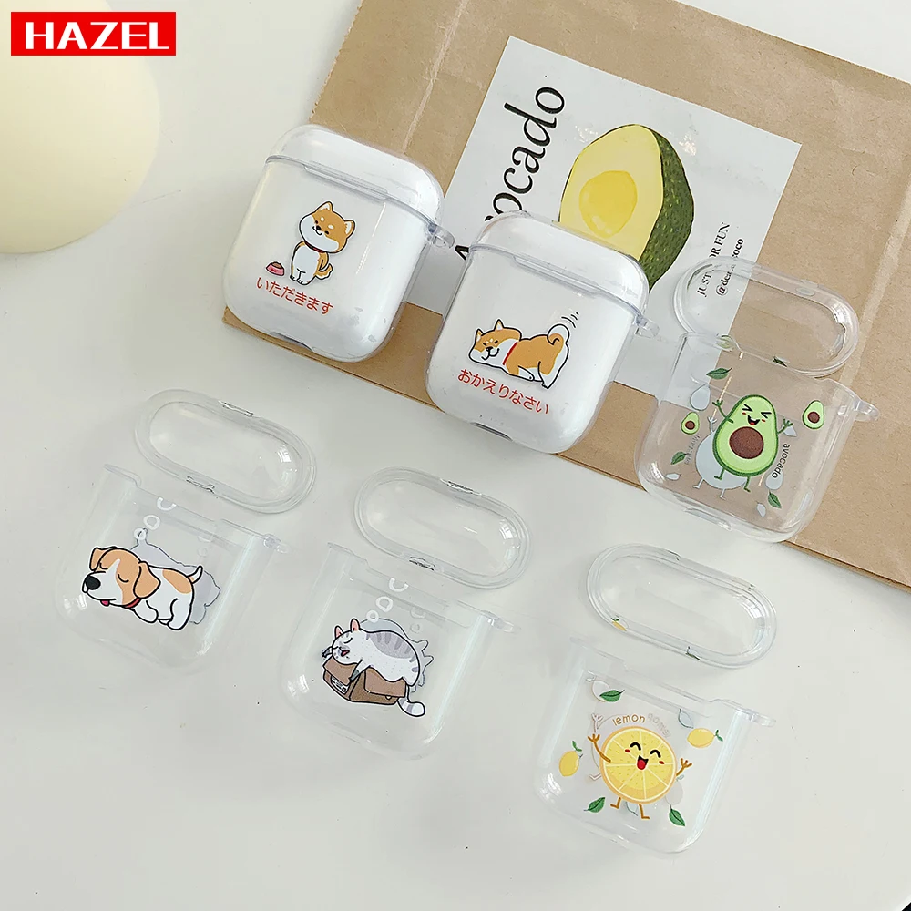 

Anime Cartoon Corgi Avocado Wireless Bluetooth Earphone Case For AirPods 1 2 Charging Headphones Cover For Airpods Protective