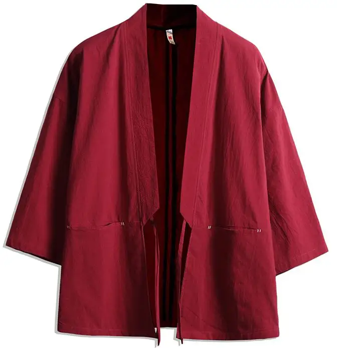 Japanese Kimono Big Size Men Kimono Cardigan Japanese Haori Yukata Casual Outerwear Male Samurai Costume Clothing Summer Beach Kimono