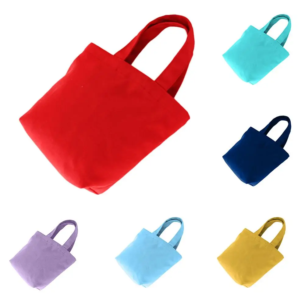 

1Pcs Solid Color Portable Canvas Lunch Cosmetics Storage Bag Women Clutch Handbag