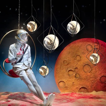 

Modern Personality Planet Pendant Lights Lighting LOFT Cafe Restaurant Bar Pendant Lamp Living Room Bedroom Decor Light Fixtures