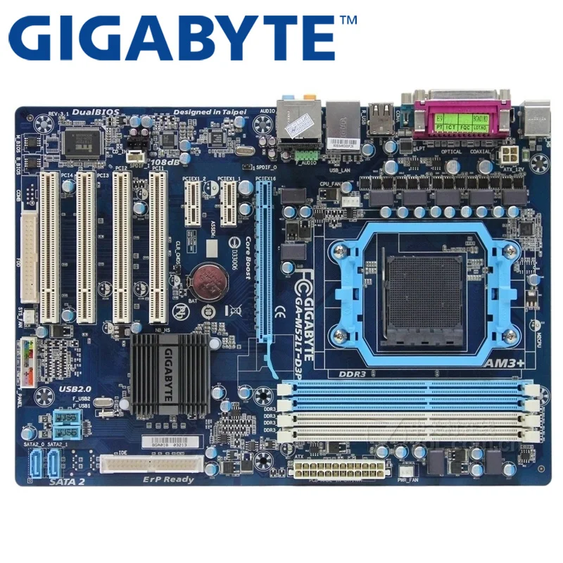 GIGABYTE GA M52LT D3P настольная материнская плата для nForce 520LE Socket AM3 + для Phenom II/Athlon II DDR3 16G используется M52LT D3P|Материнские платы| | АлиЭкспресс