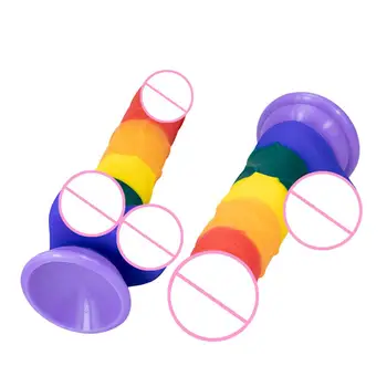 Liquid Silicone Rainbow Penis Dick Dildo Femdom Pegging Fourth Love LGBT Lesbian Sex Women Wearable Panties Adult Toys 5