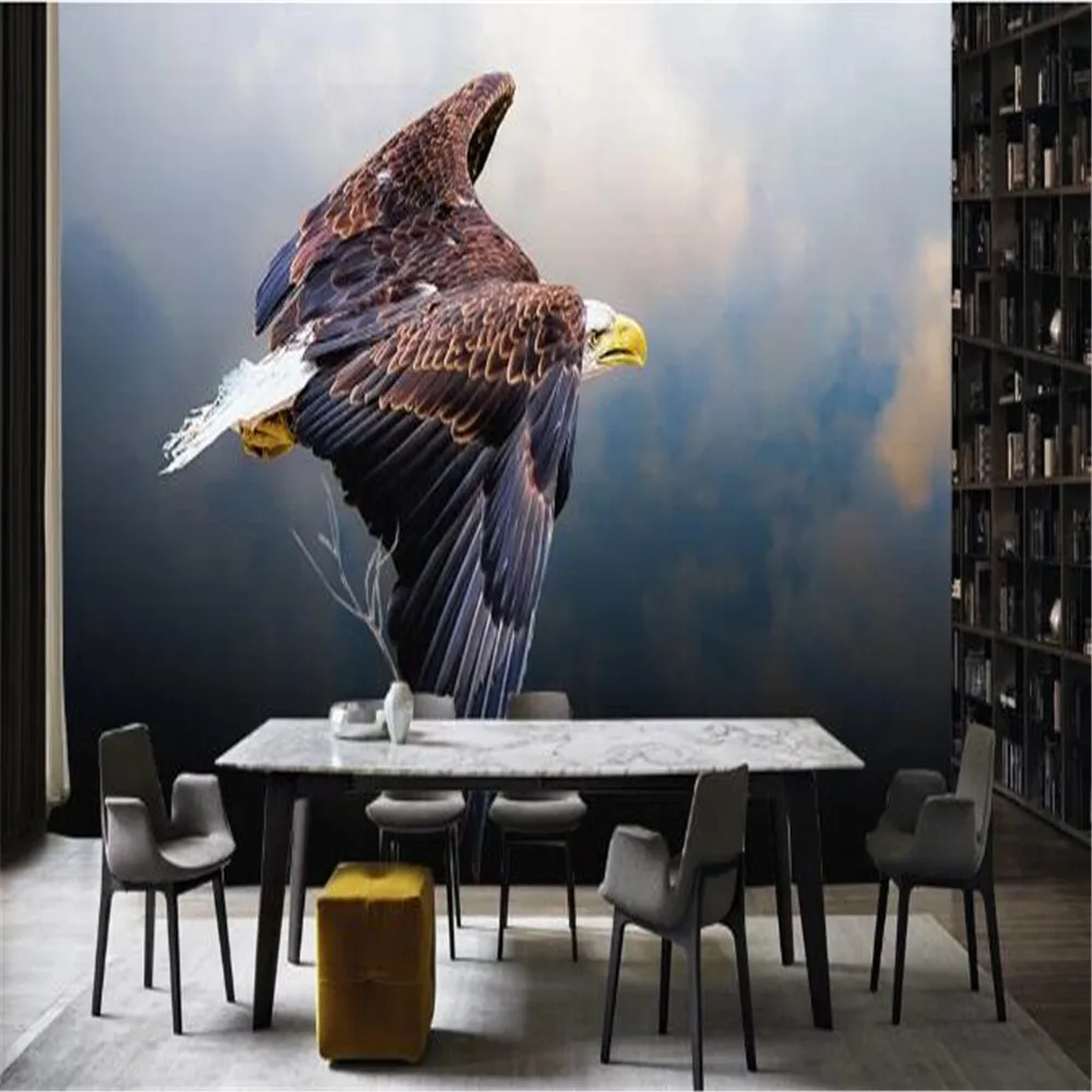 

milofi manufacturers custom wallpaper mural 3D modern eagle spread wings TV background wall paper mural