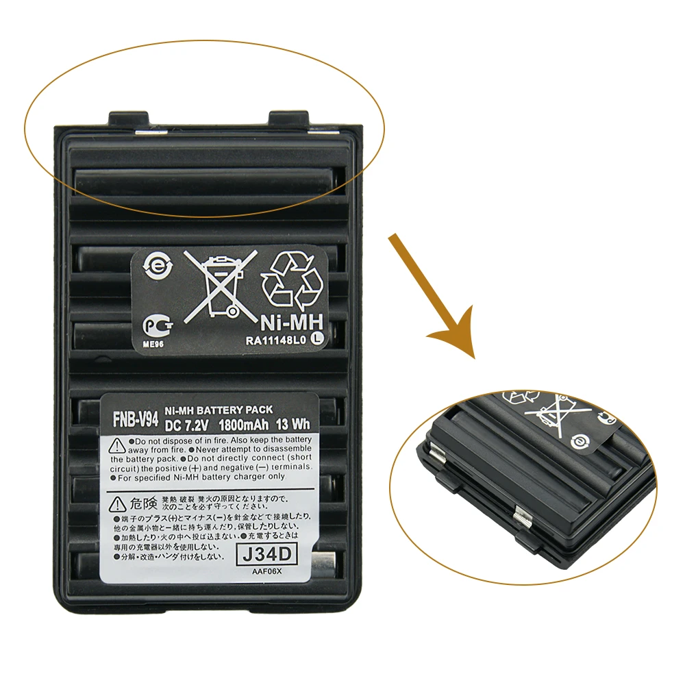 Parts Accessories Batteries Chargers Fnb V Ni Mh Battery For Vertex Standard Vx 1 Vx 210 Vx 400 Portable Radio