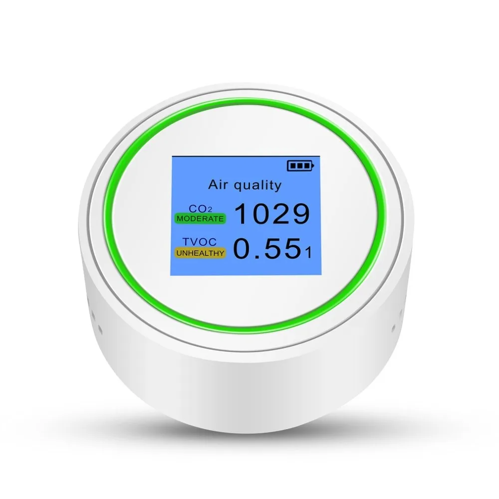 Цифровой детектор качества воздуха внутренний/открытый PM2.5 и TVOC тестер CO2 метр монитор тестер с перезаряжаемой батареей