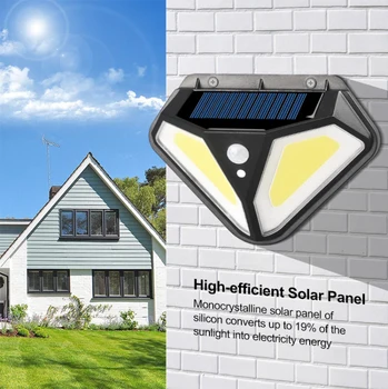 

102LED Solar Power Street Spotlight PIR Motion Sensor Outdoor Garden Light Security Night Wall Split Solar Light Flood Lamp