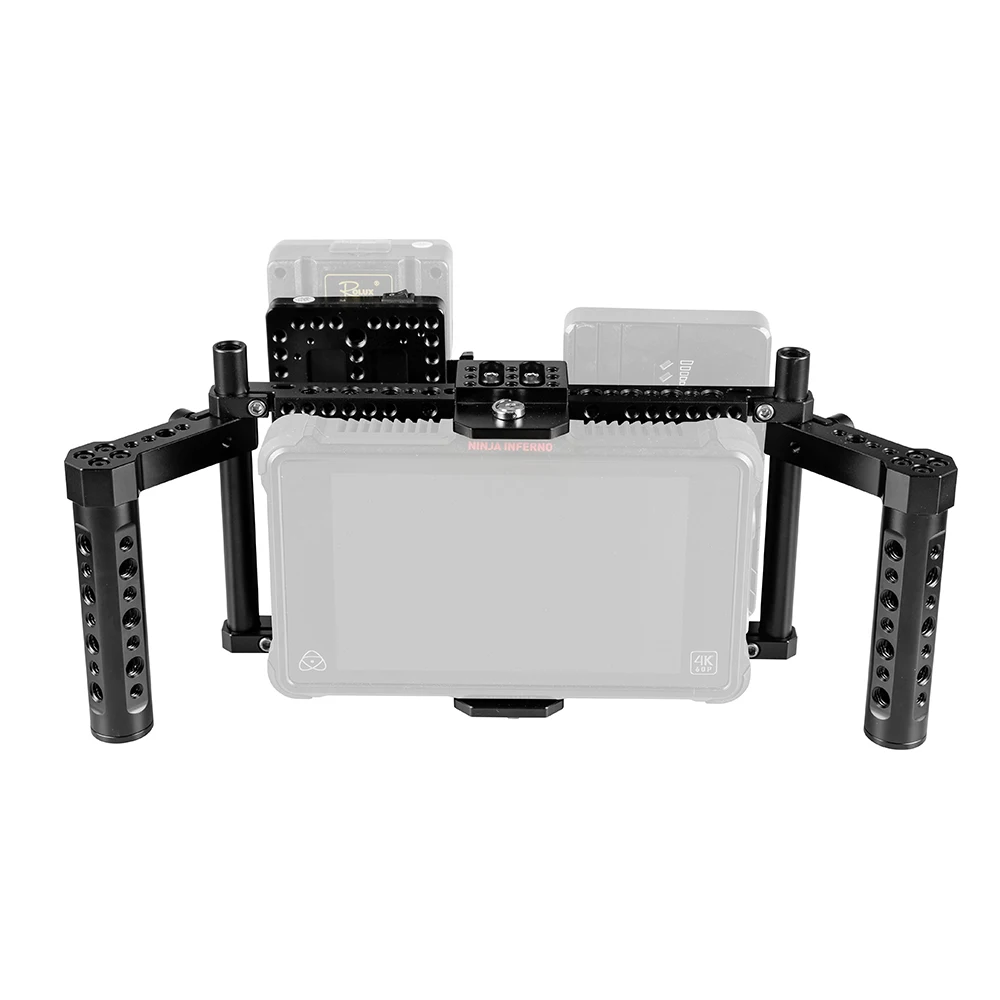 Lidar com v Fonte de Alimentação Rig com Duplo Hdrig Ajustável Câmera Polegada Monitor Gaiola Queijo Splitter Baseplate Fotografia Acessórios 7 - Image 5