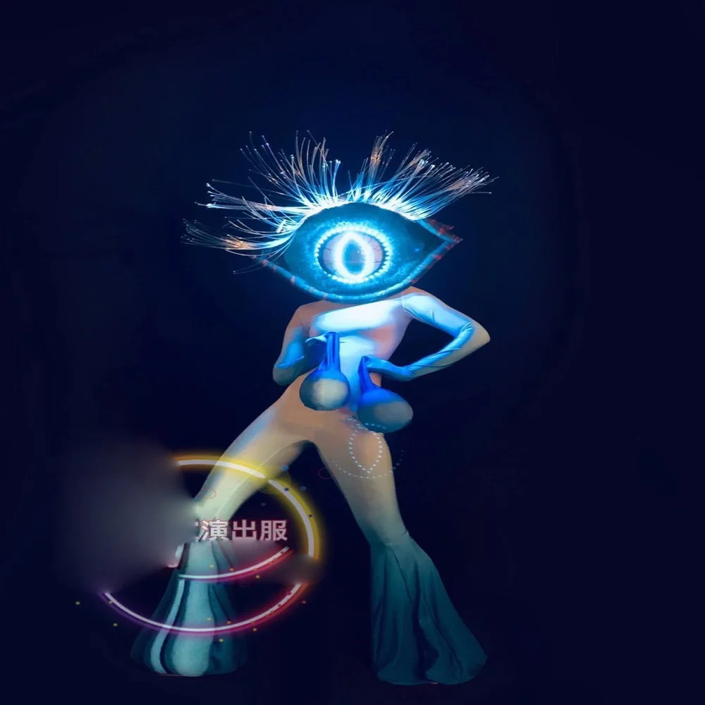 Future Show Lumious Led Eyeball Headgear Dance Costume Light Up Monster Eye Stage Costume Aliexpress