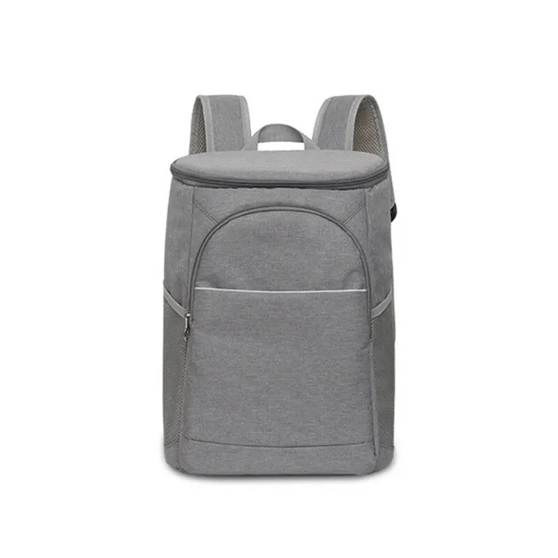 Backpack Insulation Shoulder Pack Cooler For Lunch Picnics Hiking Beach Thermal Insulated Bag Waterproof Storage Bag Zipper - Цвет: Серый