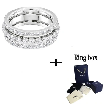 

SWA Fashion High Quality Crystal Ring Exquisite Elegant Female Jewelry Send Girlfriend Romantic Engagement Gift Unique Retro