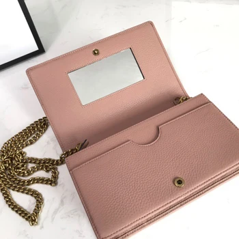 

Famous Brand Crossbody Bag with Mirror Women Fashion Luxury Brand Handbag Designer Small Solid Color Cross Body Leather GG Bag