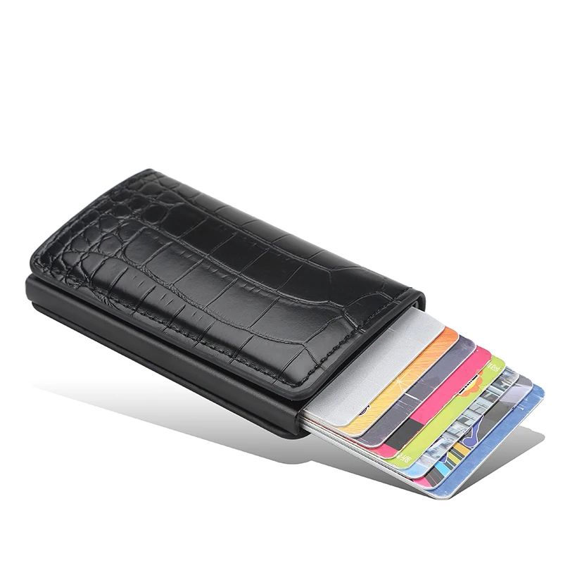 2021 New Aluminum Metal Credit Business Mini Card Wallet Man Women Smart Wallet Business Card Holder Rfid Wallet