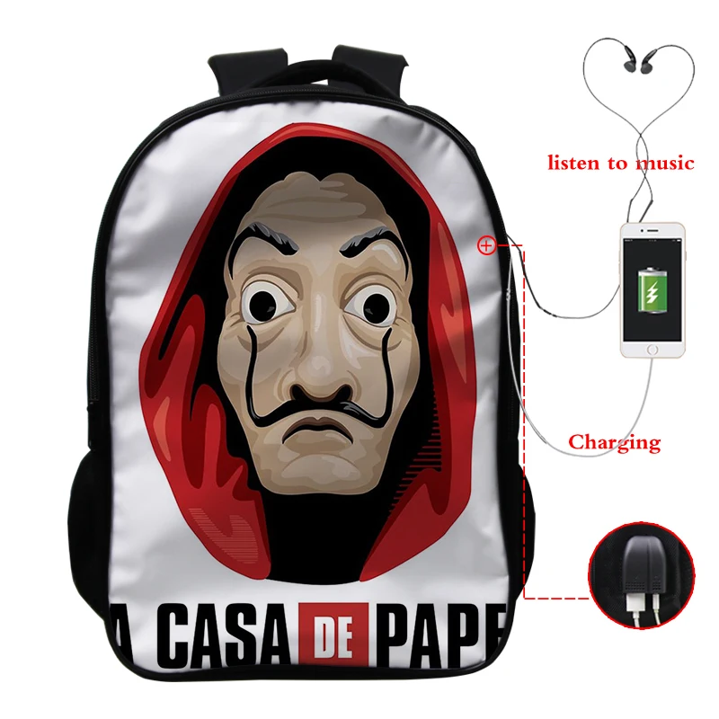 

2019 Money Heist Backpack Women Men Rucksack La Casa De Papel Teenage Boys Girls Daypack House of Paper Back to School book bags