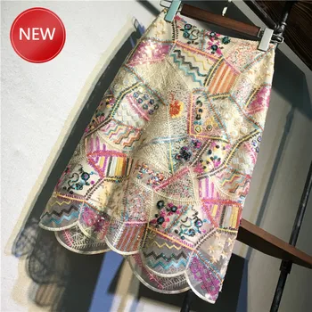 

Long Skirt Lovertjes Midi Rok Vrouwen Vintage Hoge Taille Onregelmatige Kokerrok Saia Jupe Korean Fashion Clothing
