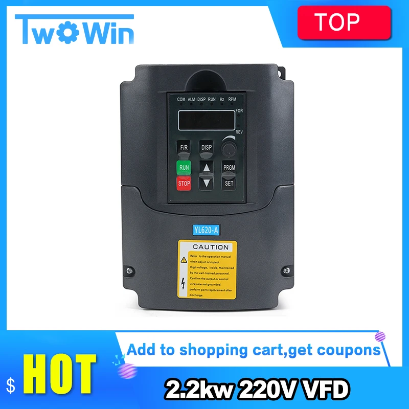 

2.2KW 220V VFD Single Phase input and 3 Phase Output Frequency Converter/Adjustable Speed Drive /Frequency Inverter