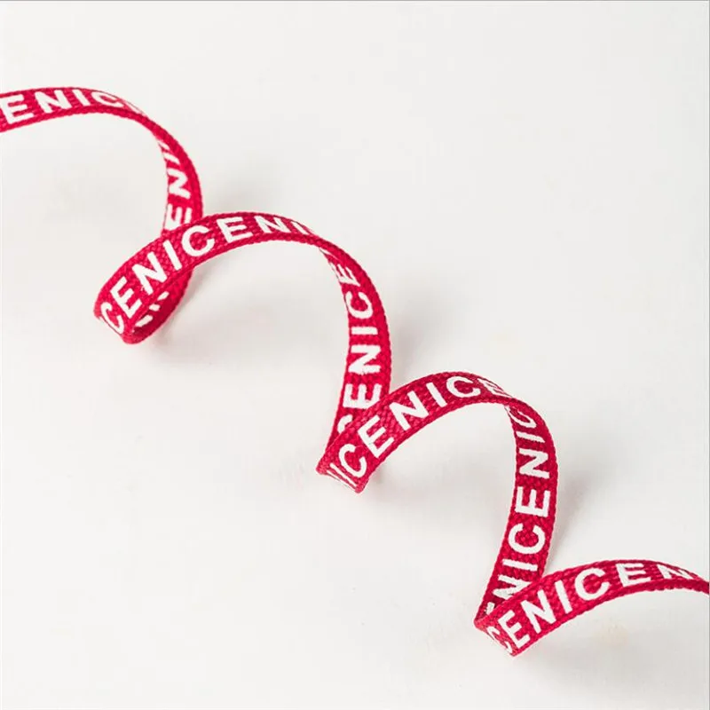 Canvas Sneakers Shoelaces Printed Letter NICE 1CM Width 120cm Length 1 Pair