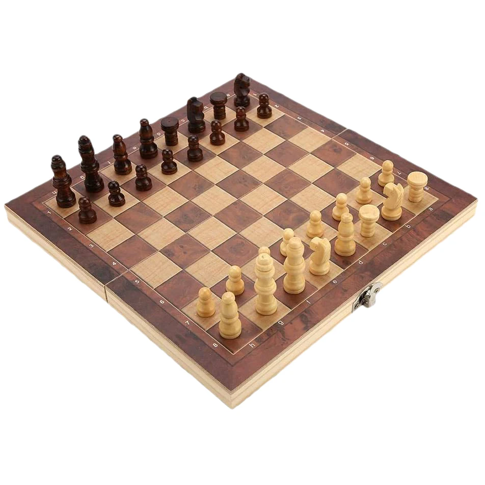 New-Wooden Chess Folding Portable Wooden Board Set | Спорт и развлечения