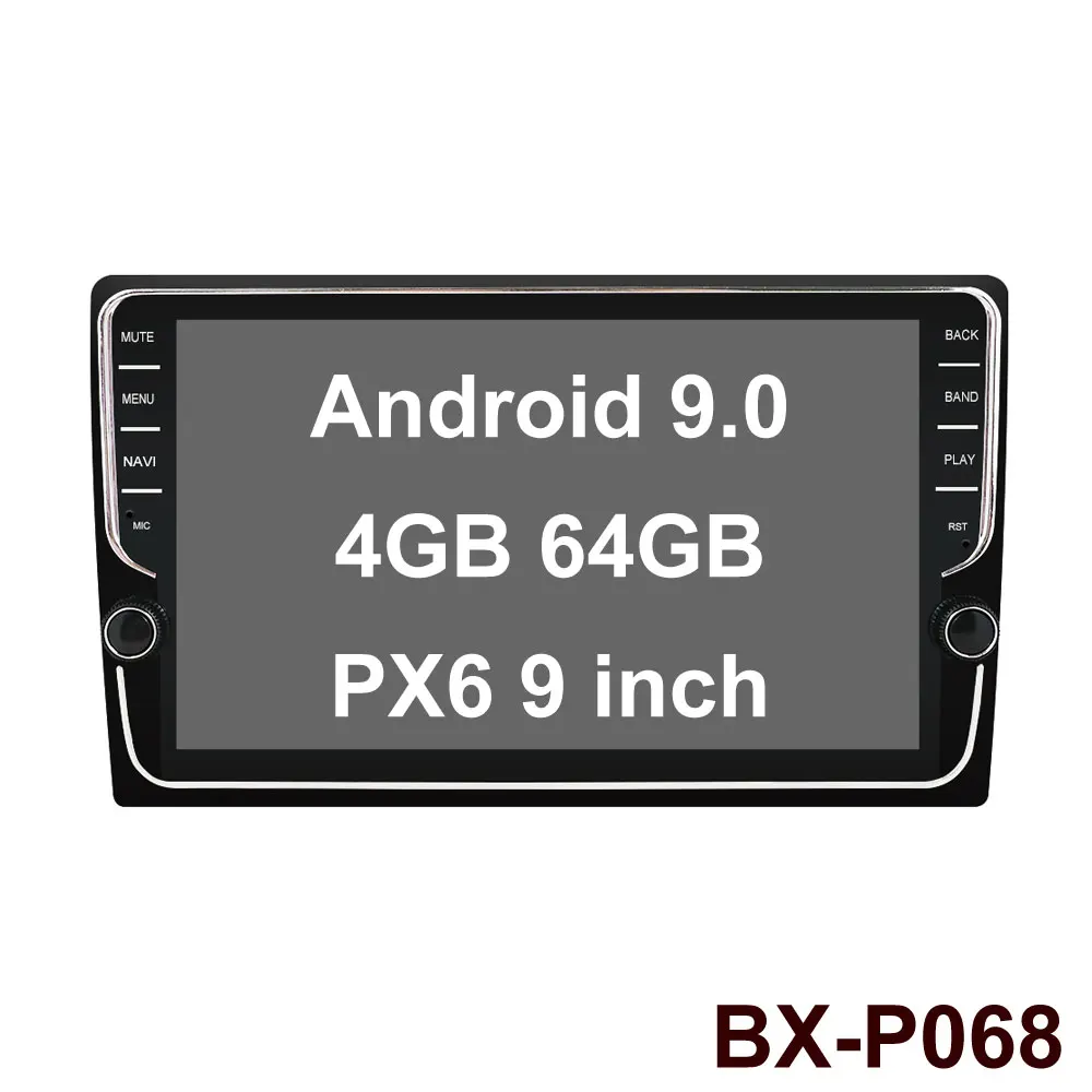 Bosion 1 Din 10 ''PX6 Универсальный Android 9,0 4 Гб+ 64 Гб ips автомобильный Радио Стерео gps навигация WiFi 1024*600 сенсорный экран камера - Цвет: BX-P068 9 inch